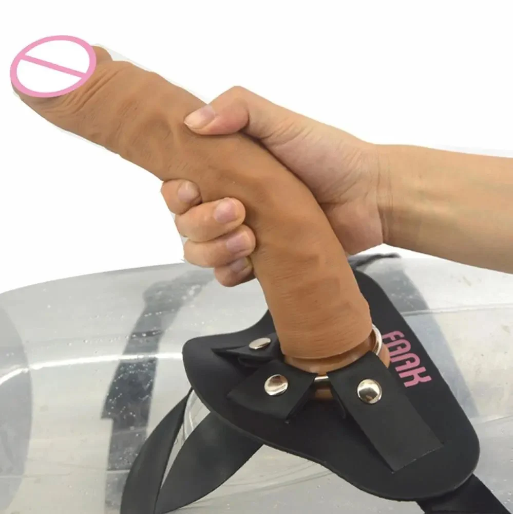 Unisex Sex Toys Dress Artificial Penis with Leather Sex Toy with Belt for Lesbian Sex Toy Strap on Dildo