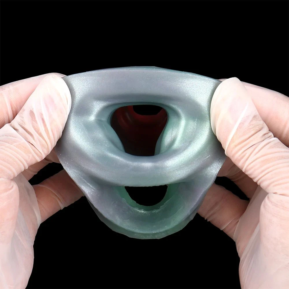 Male Sex Toy Reusable Penis Sleeve Cock Enlarger, Silicone Open-Ended Penis Extender Realistic Texture with Cock Ring Sex