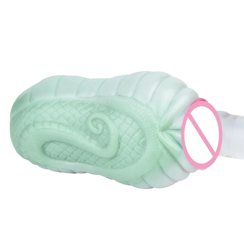 Green Snake Style Masturbation Cup Red Lips Best Oral Cup Single Channel Cups