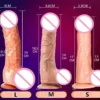 USB Wireless Remote Control 7 Speed Realistic Heating Telescopic Rotating Dildo Vibrator for Woman