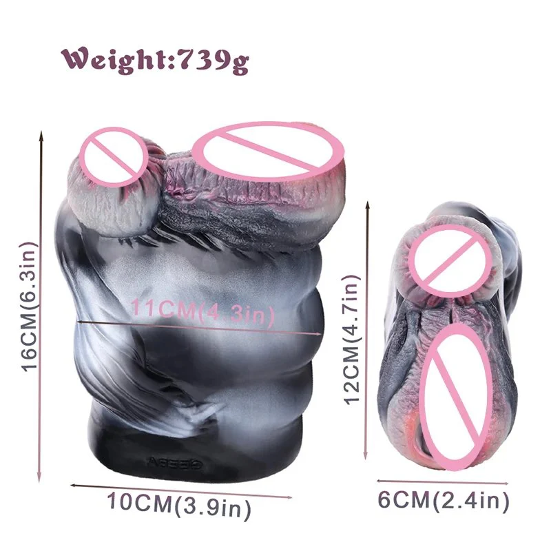 Double Hole Animal Horse Masturbation Cup Soft Silicone Male Masturbator Realistic Vagina Prostate Massage Pussy Sex Toy