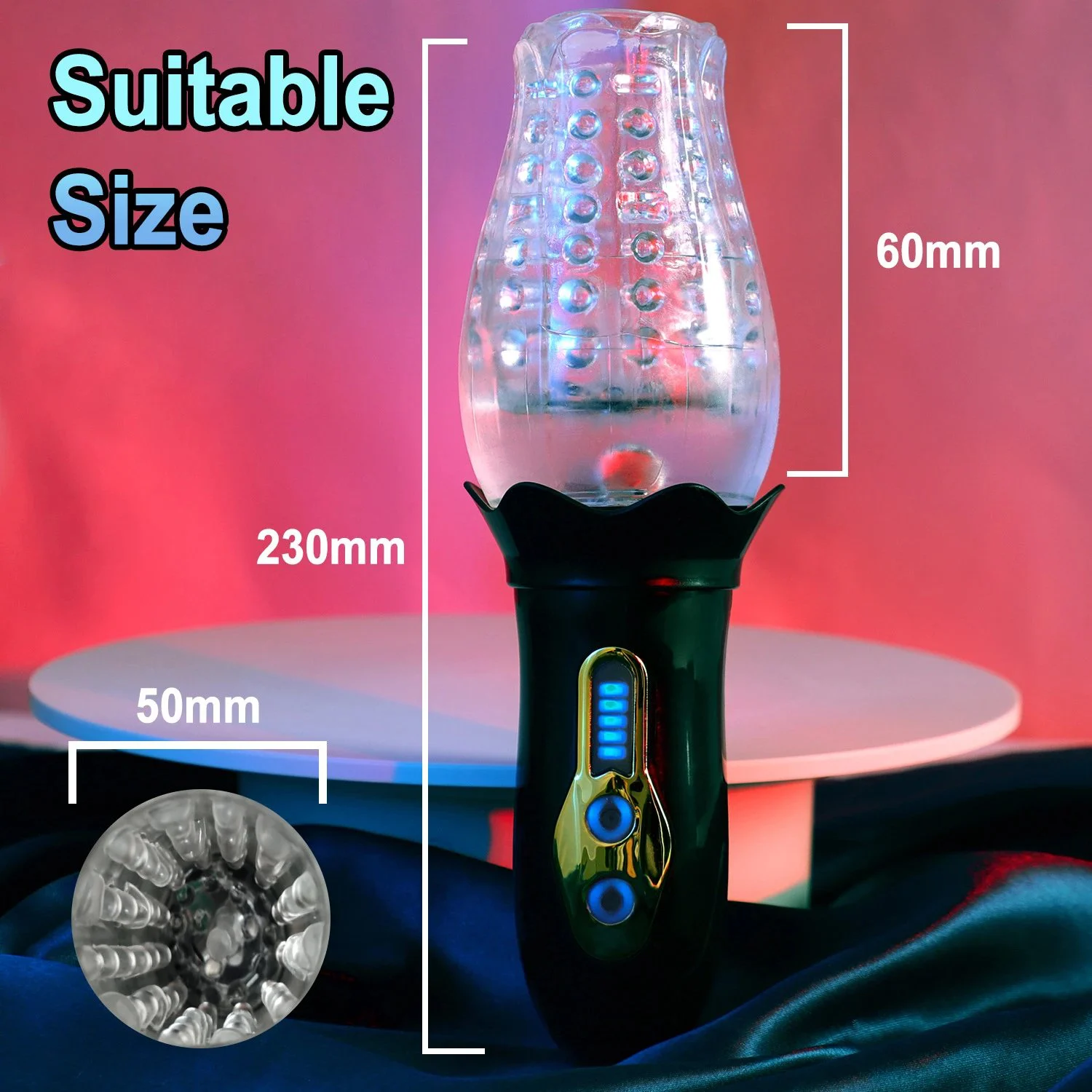 Multi-frequency Frequency Flashing Transparent Automatic Rotation Male Masturbation Aircraft Cup Sex Toys