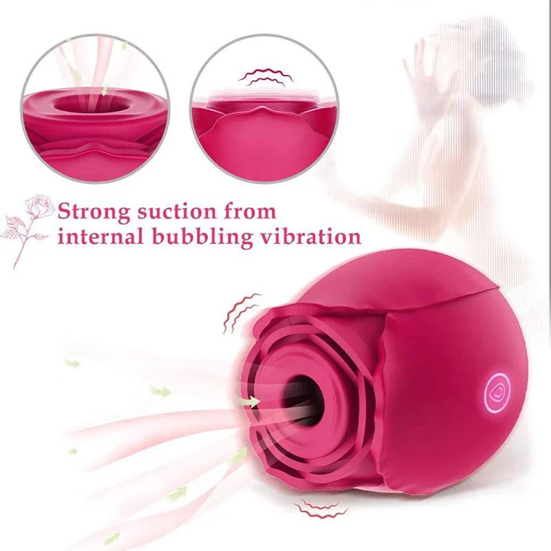 Waterproof Rose Toys Clitoral Suction Cup Breast Sucking Stimulator Silicone Adult Sex Toys Rose Vibrator
