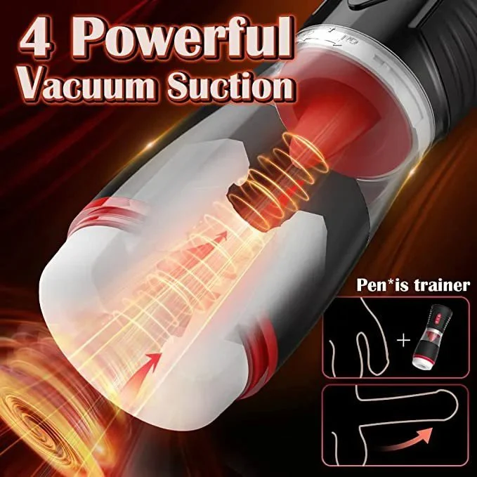 Powerful Deep Throat Vibration Sucking Machine Automatic Tongue Licking Electric Male Masturbator Cup for Men