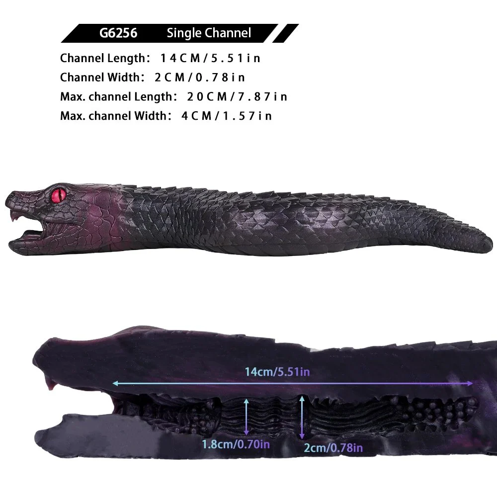 Violet Shade Serpentress Style Men Masturbator with Animal Design Liquid Silicone Masturbator for Male Sex Game