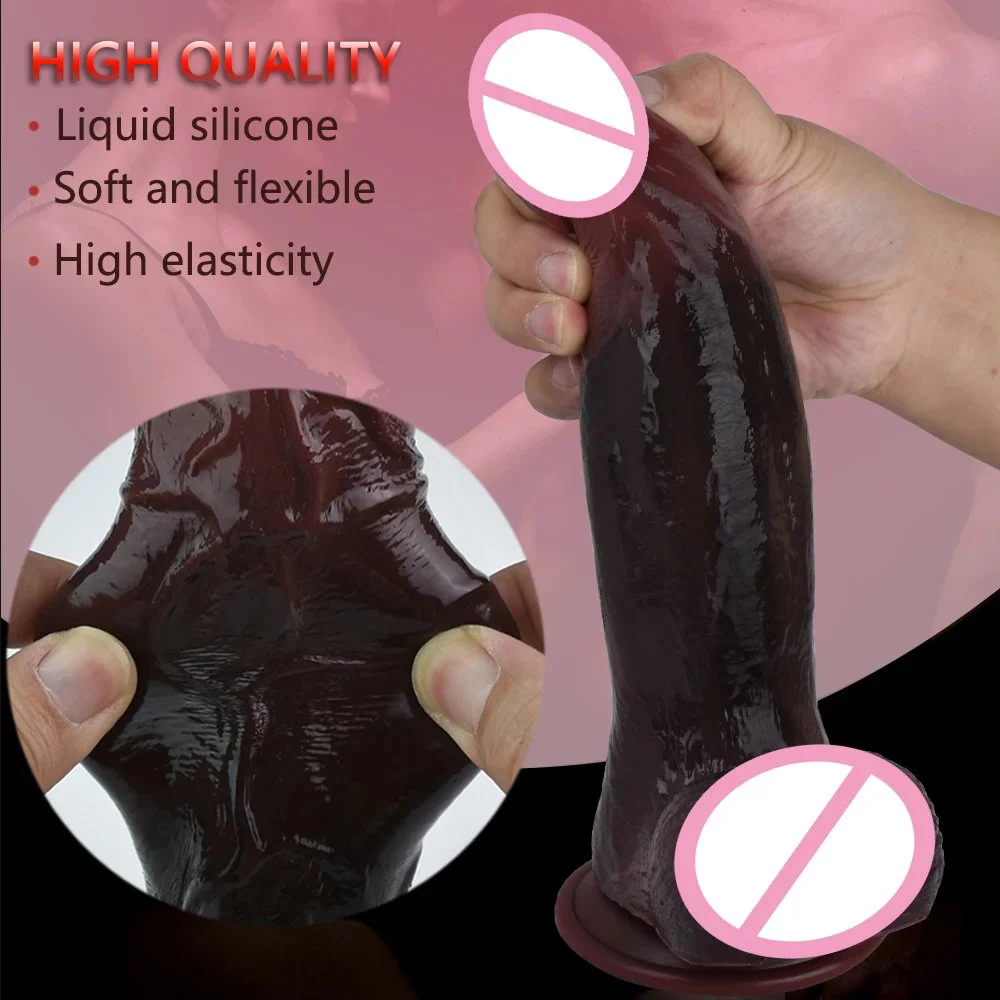 Wireless Remote Control Vibrator Huge Silicone Dark Realistic Dildo Vibrator Women Masturbator Sex Toy for Women