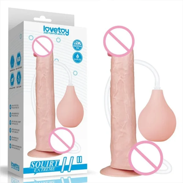 Waterproof Flexible PVC Squirting Penis Sex Toy Huge Dildo for Womens