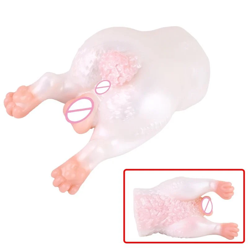 Silicone-based Male Masturbator Shaped Like a Miniature Pig Featuring a Dual-channel Design and a Strong Sense of Envelopment