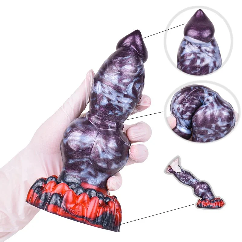 Two Big Knot Animal Dog Dildo Anal Soft Silicone Hands-free Beast Dildos Customization Sex Toys for Adult