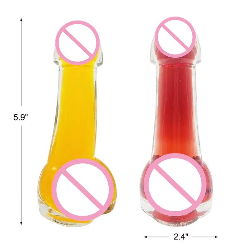 Fun Creative Penis Shape Drinking Wine Glass Bottle Macho Man Dildo Glass Cup