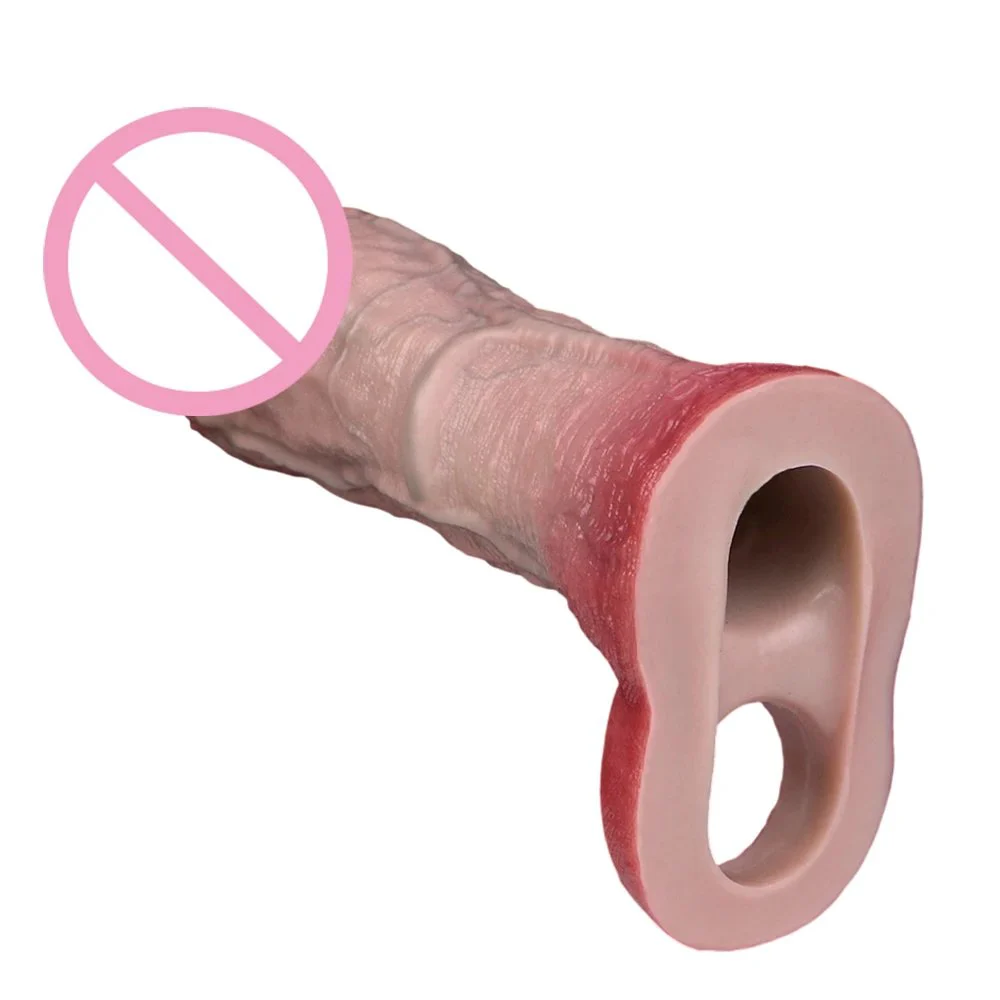 Multi-Types Skin Touch Hollow Dildo Silicone Male Dick Extender Realistic Delay Ejaculation Sex Toys for Men Couple Sex