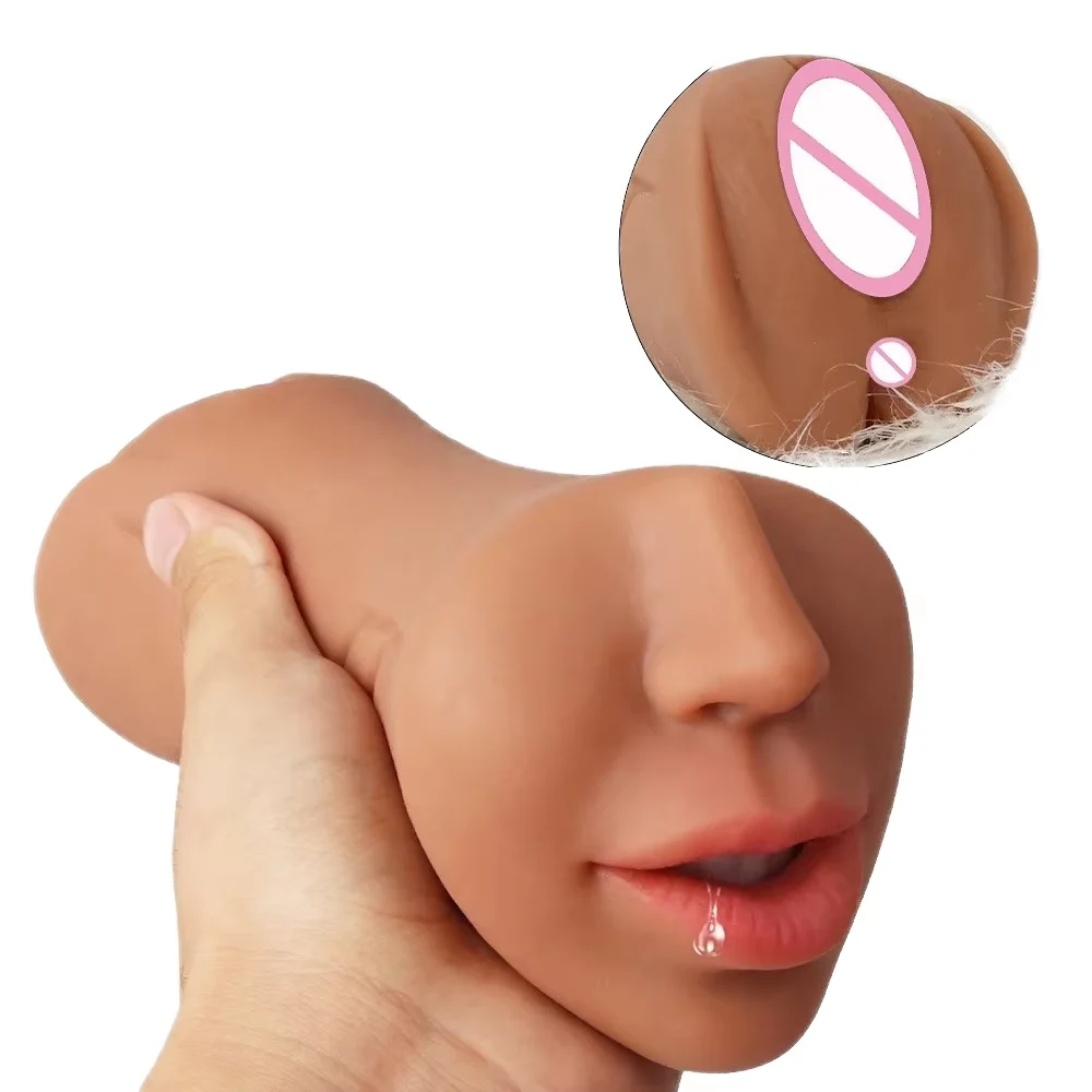 Pocket Pussy Sex Toys for Men Masturbation Realistic Mouth Vagina Anus 3 in 1 Male Masturbator