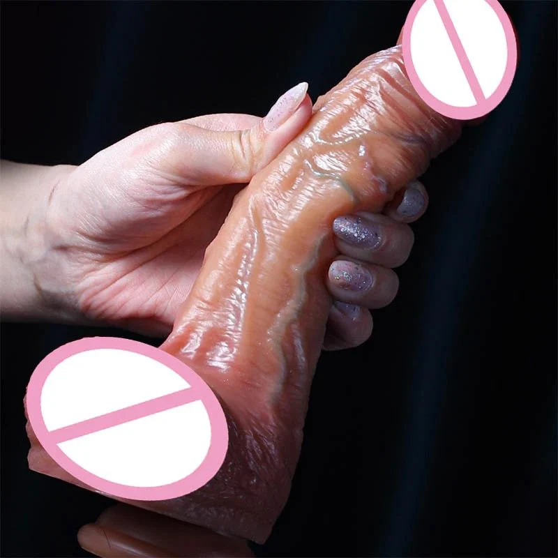 Women Pussy Vaginal Masturbation Penis Dildo Sex Toys Soft Real Sliding Skin Silicone Realistic Man Dildo with Moving Foreskin
