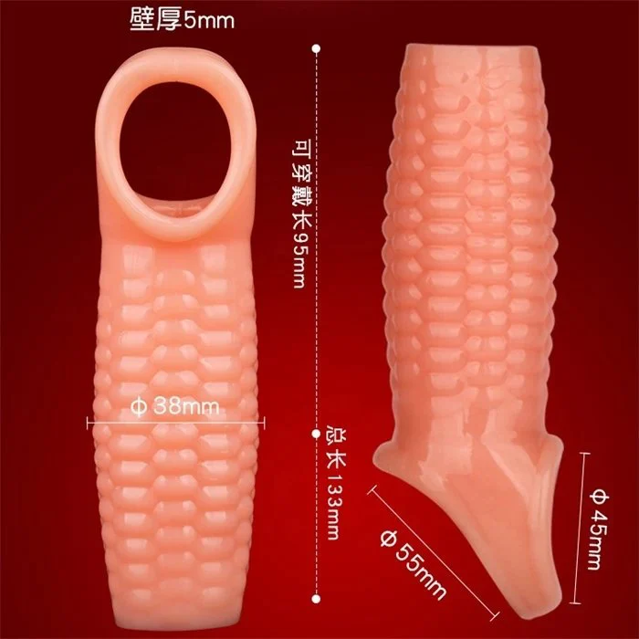 Ultra Soft Corn Textured Penis Sleeve Cock Ring Extender for Men's Penis Enlargement Sex Toys for Couples