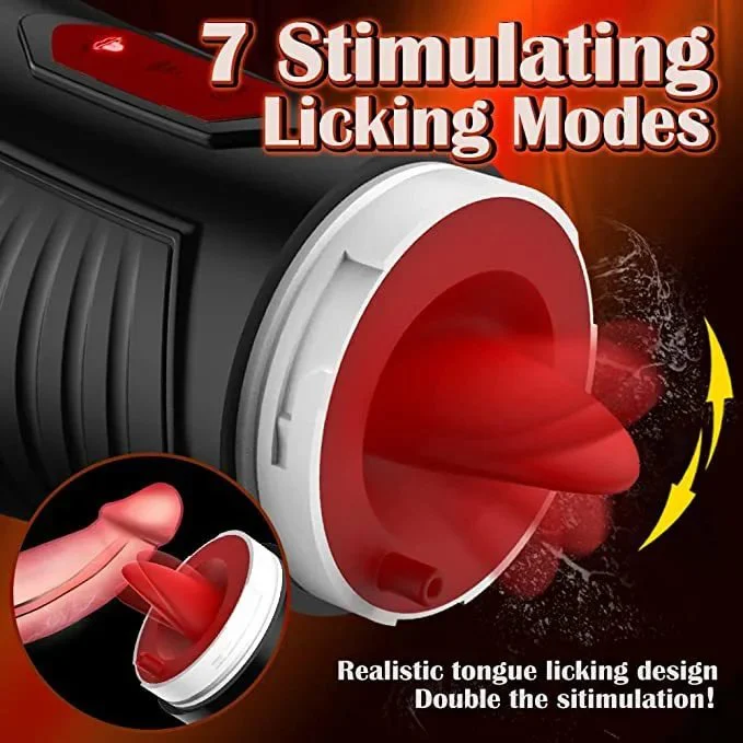 Powerful Deep Throat Vibration Sucking Machine Automatic Tongue Licking Electric Male Masturbator Cup for Men