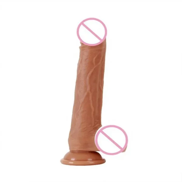 Wireless Remote Control 10-Frequency Realistic Thrusting Dildo Sex Toy Soft Silicone and ABS with Intelligent Heating
