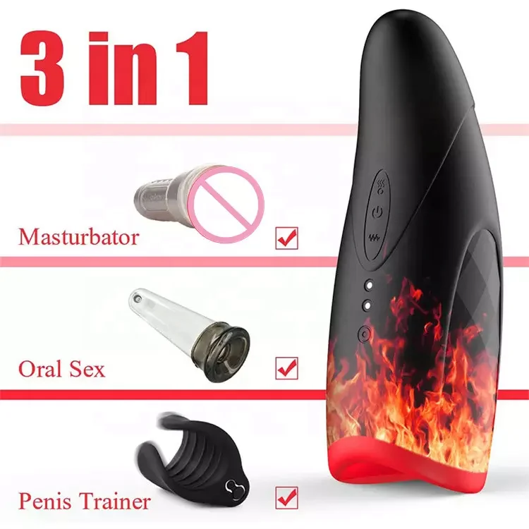 Sucking Sex Toys for Men Automatic Heating Deep Throat Masturbation Male Sucking Masturbator Cup