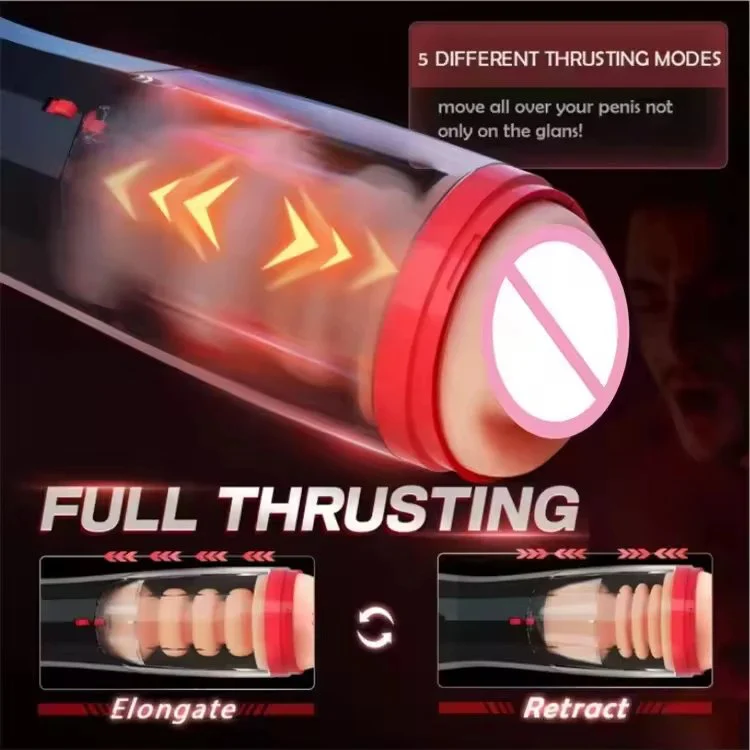 Telescopic Aircraft Cup Masturbation Sex Toys for Men Realistic Automatic Male Masturbation Cup Vaginal Vibrator
