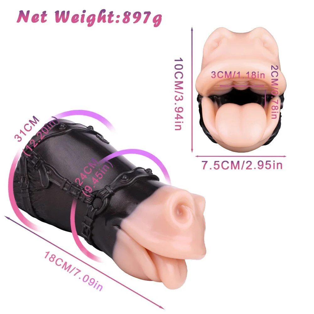 Realistic Horse Mouth Pocket Pussy Stroker Silicone Male Masturbator Fantasy Animal Oral Sex Penis Massage Horse