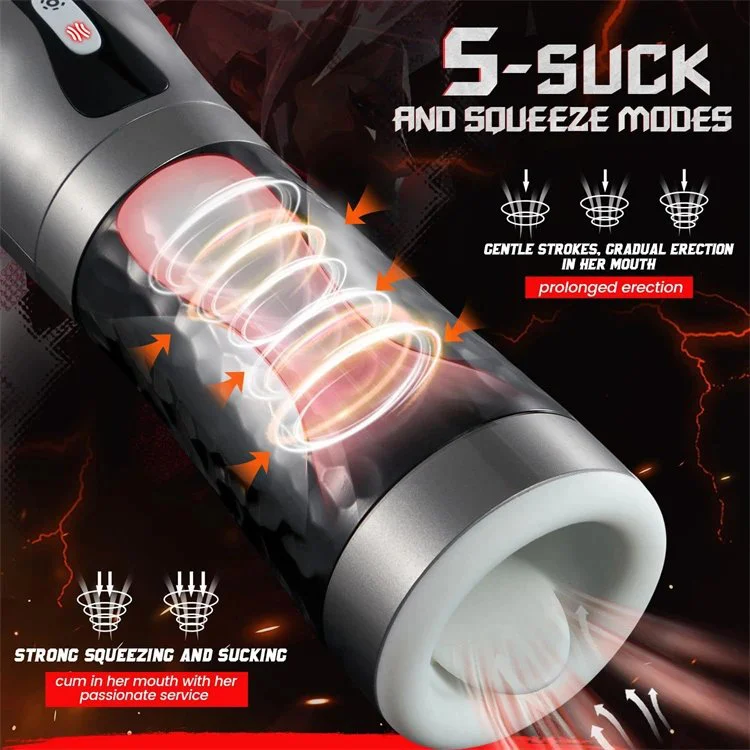 Rechargeable 3D Deep Throat Oral Sex Toys for Men Automatic Sucking Tongue Licking Masturbation Cup
