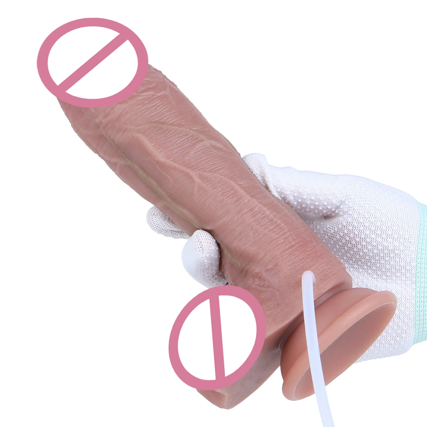 Water-Jet Suction Cup Dildo Suitable for 18+ Adult Toys Made with Medical-grade Silicone Double-layer Construction