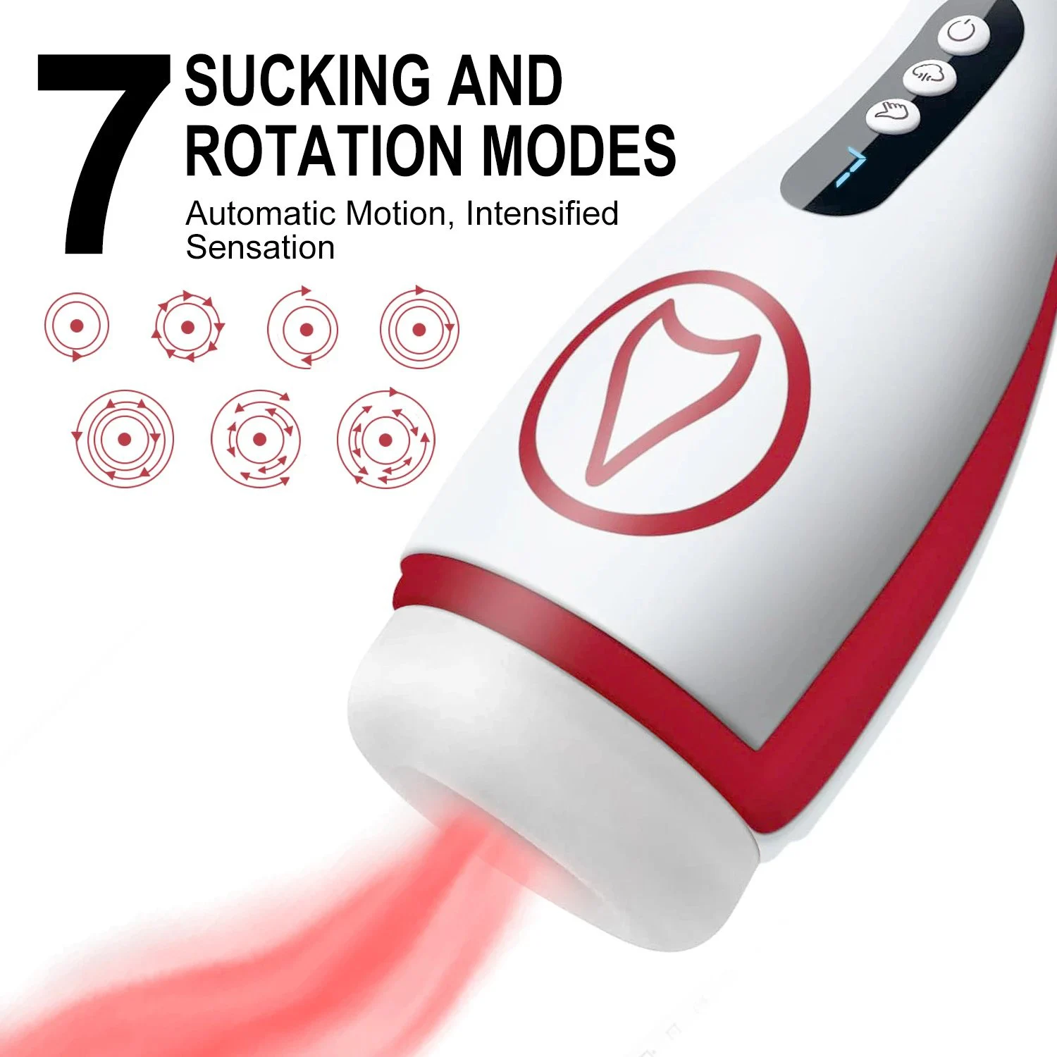 Rechargeable 7 Modes Squeeze Automatic Sucking Rotating Male Masturbation Cup With Voice Sex Toy