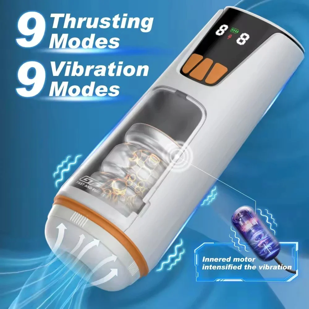 Masturbation Machine Men Sex Toy Male Telescopic Airplane Cup Detachable Washable Adult Vibration Product Men Device Masturbator