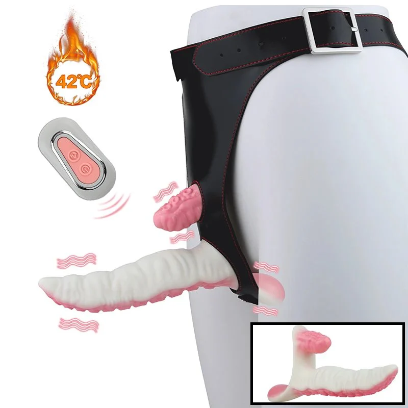 Dual-Wearer Three-Point Vibrating Fantasy Dildo Vibrating Masturbator for Women 3 Speeds + 7 Vibration Frequencies