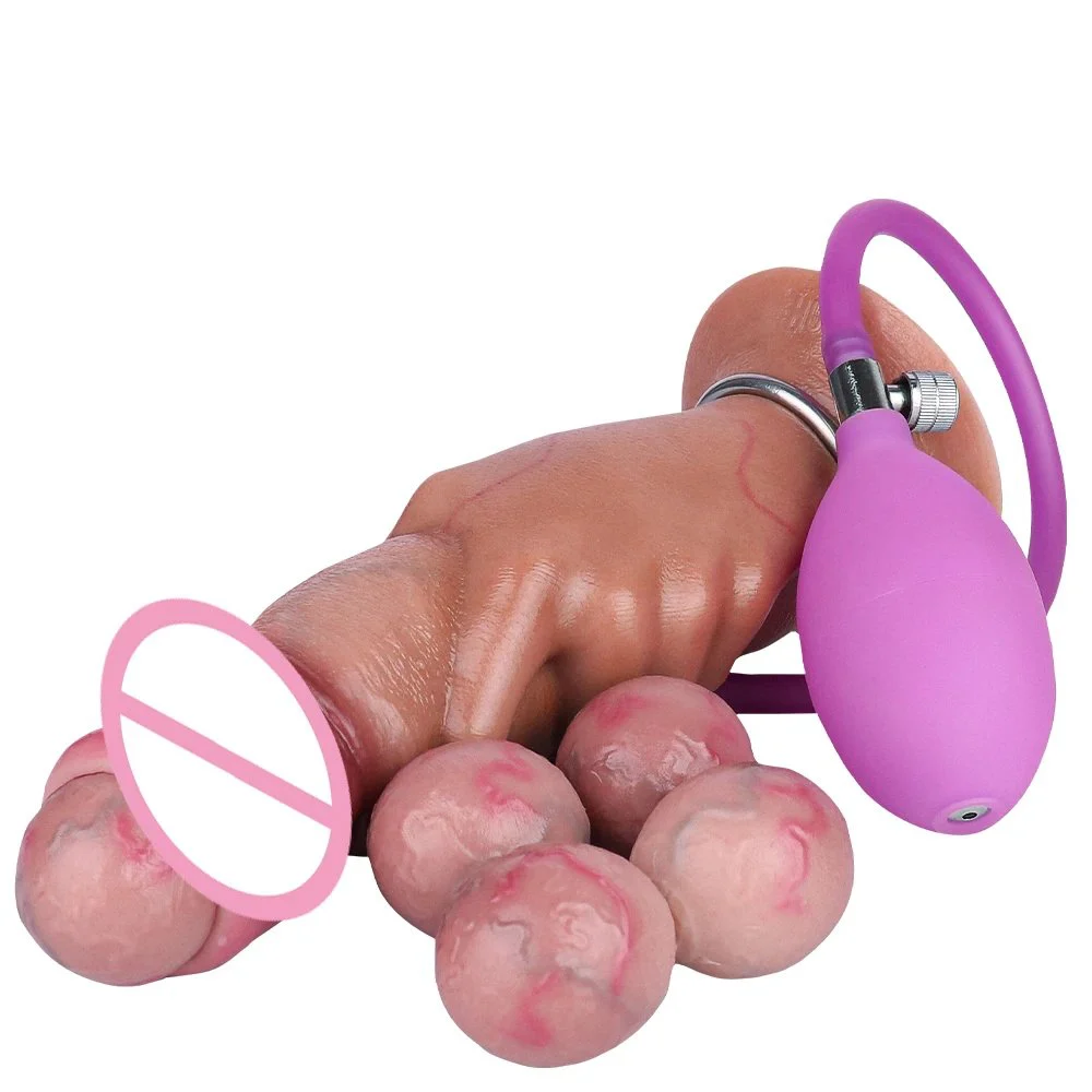 Silicone Ovipositor Realistic Dildo Hollow Design with 5 Eggs Female Vagina Balls Adult G Spot Stimulation Sex Toy for Women