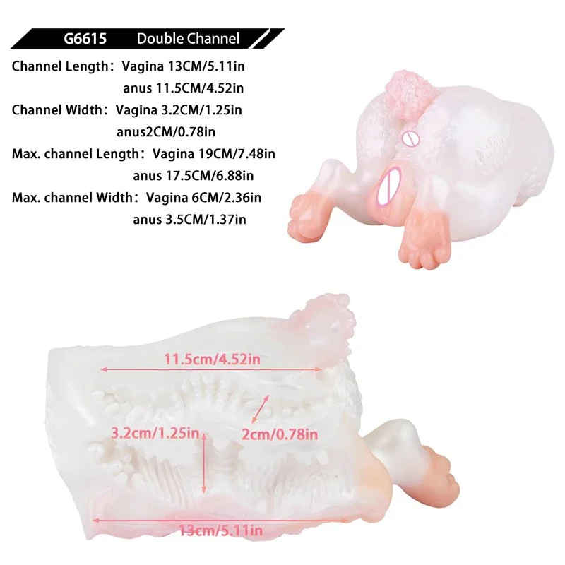 Silicone-based Male Masturbator Shaped Like a Miniature Pig Featuring a Dual-channel Design and a Strong Sense of Envelopment