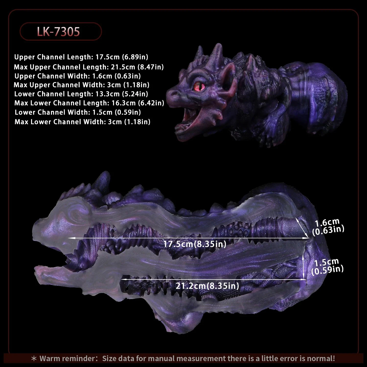 Void Dragon . Dual-channel Silicone Male Masturbator That Effectively Massages the Penis a Realistic 18+ Sex Toy