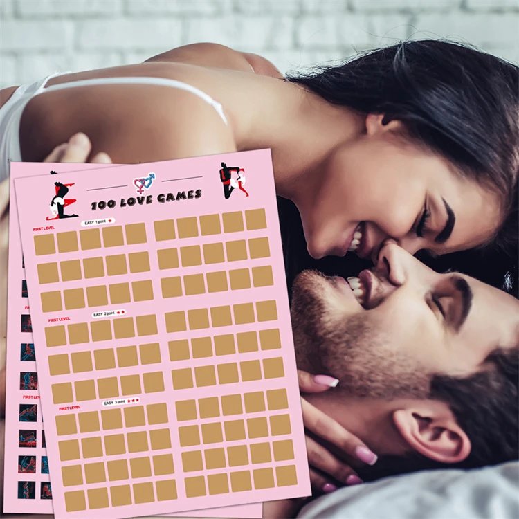Adult Toy Couple Game 100 Couple Positions Poster Challenge Love Game Scratch off Poster