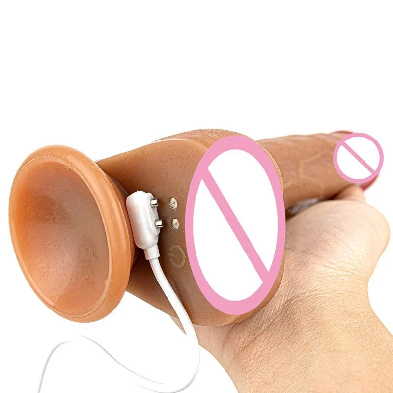 10 Frequency USB Thrusting Rotation Realistic Silicone Vibrating Dildo Vibrator Woman Sex Toys