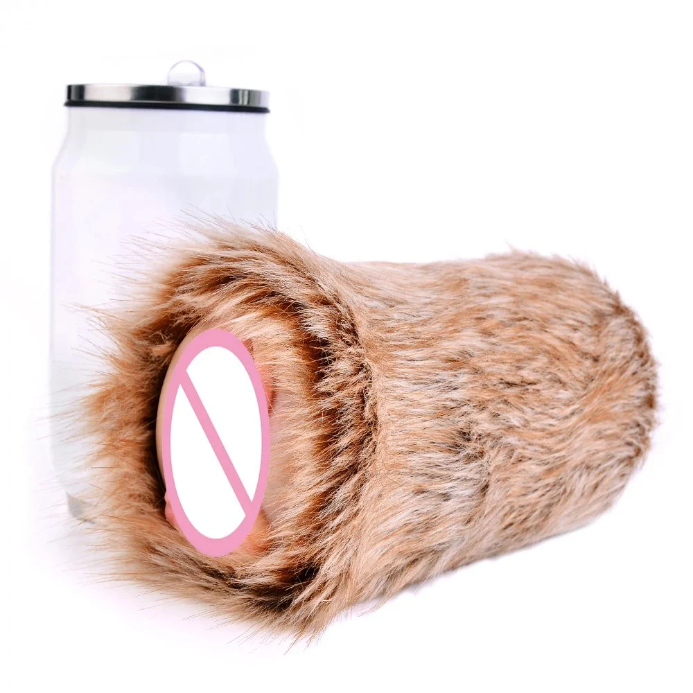 Realistic Animal Vagina Fetish with Fur Pockets Pussy Masturbation Cup Adult Sex Toys for Male