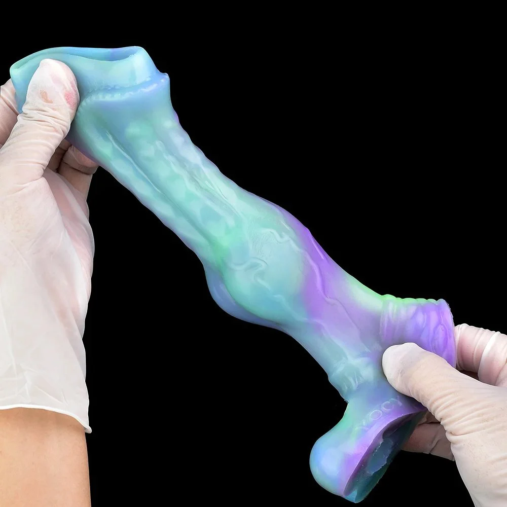 Penis-Sheath Beast-Shaped Cock Sheath Penis Extension Sleeve with Adjust Insert Clear Big Knot Dog Cock Sleeves