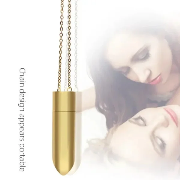 Female Masturbation Sex Toys for Women 10 Speed Rechargeable Metal Vibrating Bullet Vibrator Necklace