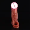 Realistic Penis Extension Cock Sleeve Reusable Penis Enlarger, Delay Condom, Dildo Enhancer for Men & Couples