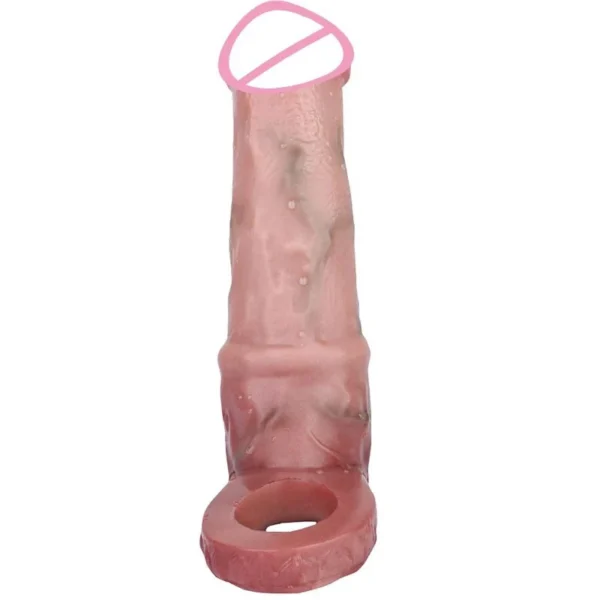 Realistic Sleeve Enlarge Extender for Men Silicone Animal Hollow Dildo Design Like Male Masturbator Delay Ejaculation