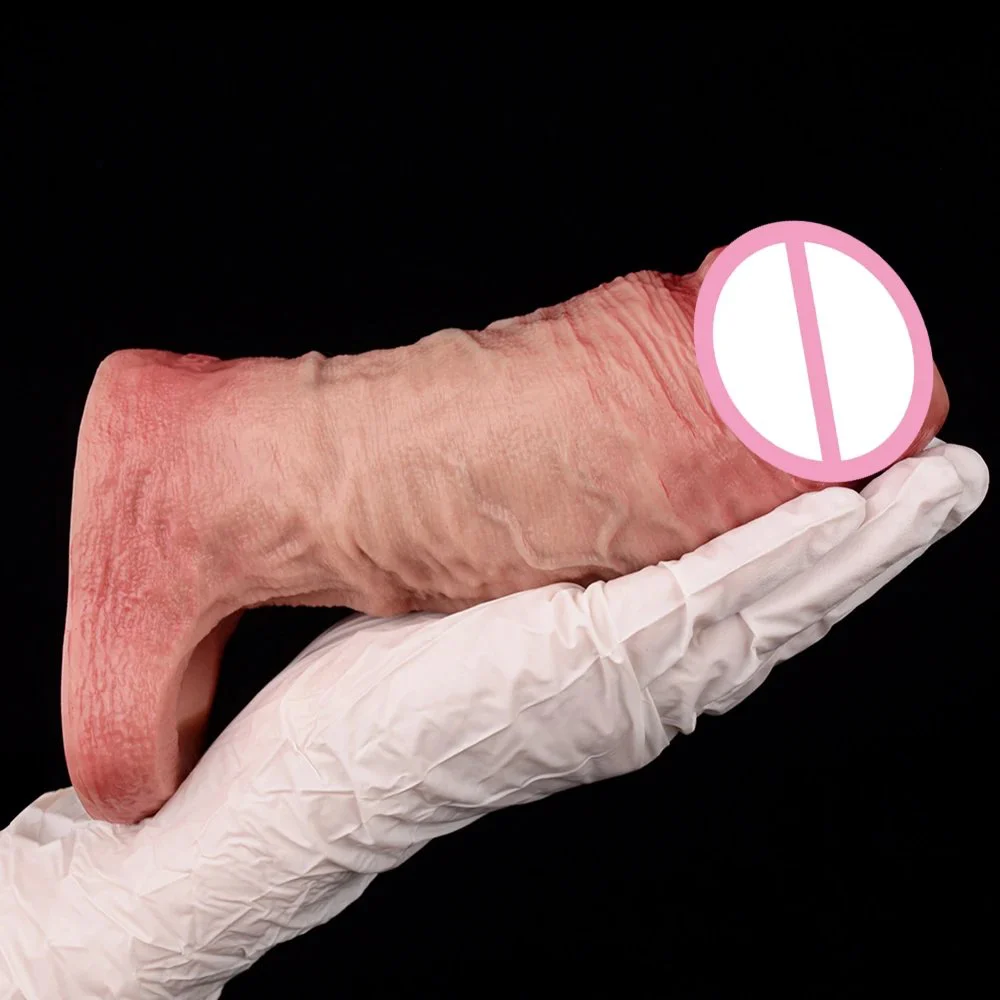 Realistic 4Sizes Adult Sex Toys Skin Color Experience Silicone Penis Sleeve for Men Adult Sex Toys