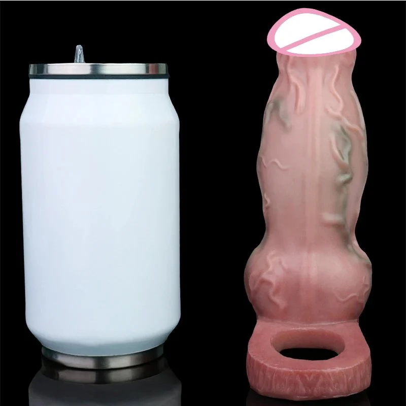 Realistic Dog Knot Dildo Sheath Male Masturbator Cock Enlargement Skin Fantasy Penis Sleeve Men Couples Sex Toys