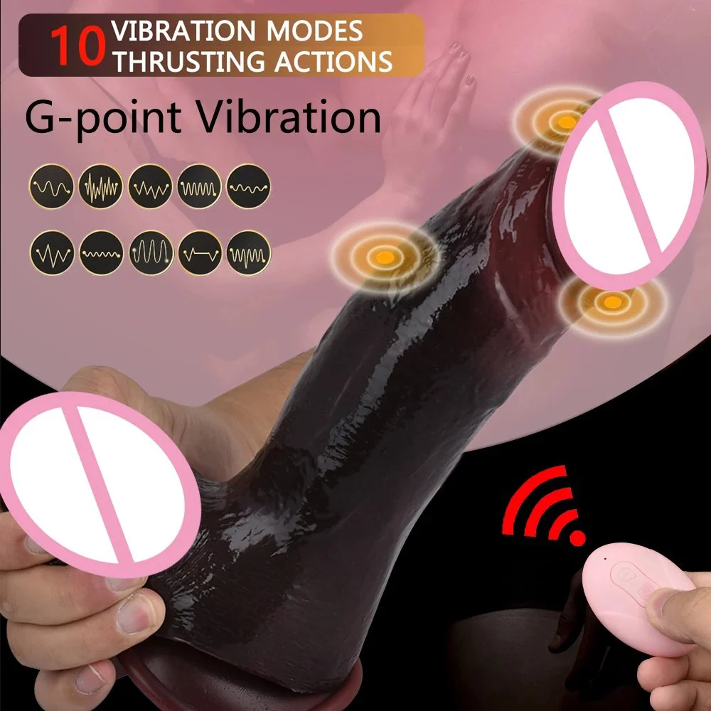 Wireless Remote Control Vibrator Huge Silicone Dark Realistic Dildo Vibrator Women Masturbator Sex Toy for Women
