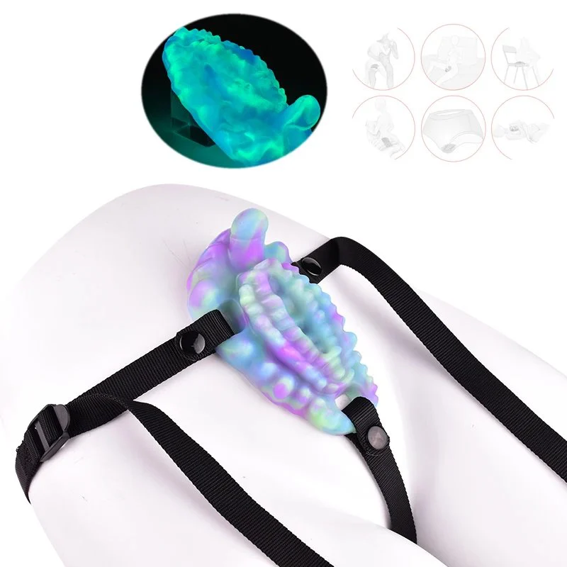 Vibration Grinding Bed Straps to Pillow or Towel Toys G-spot Vibration Bed with Tentacle Dildo Sex Toys