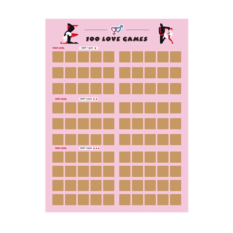 Adult Toy Couple Game 100 Couple Positions Poster Challenge Love Game Scratch off Poster