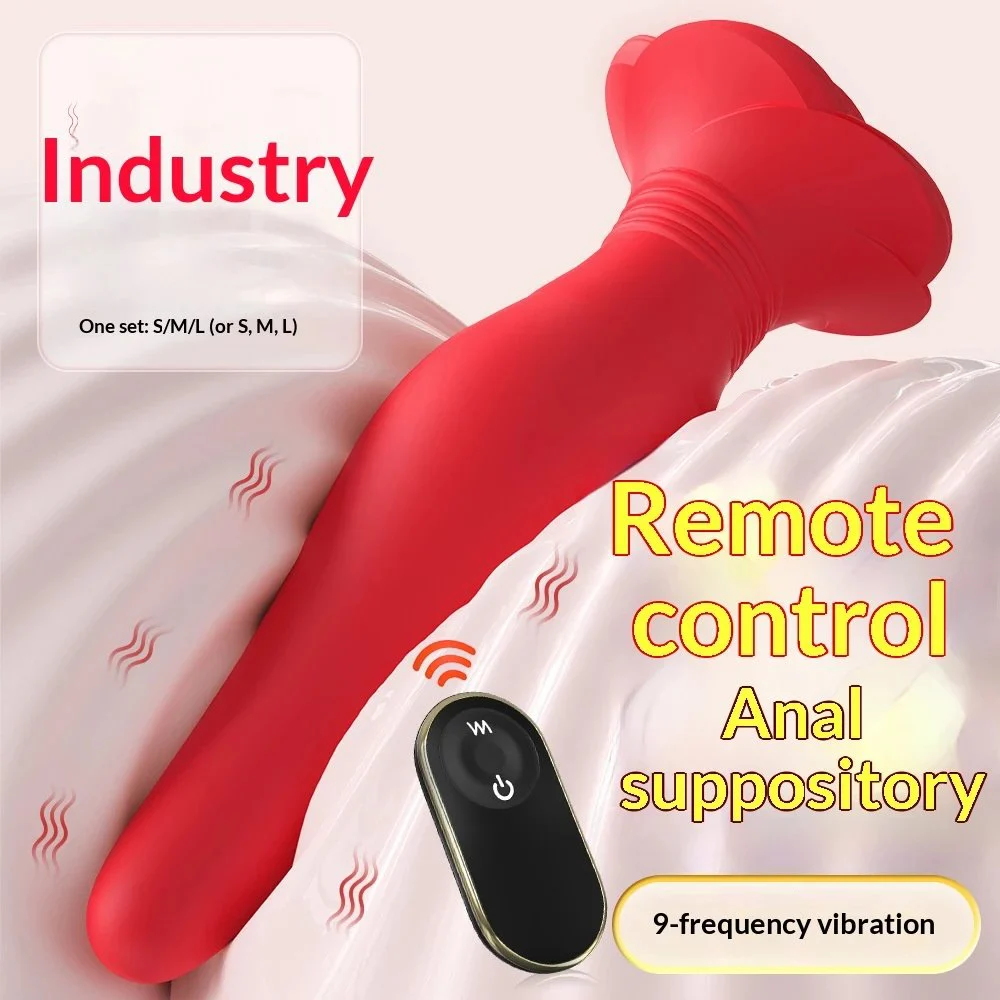 Rose anal plug set for adult use, anal vibrator, anal plug stick, anal plug toy