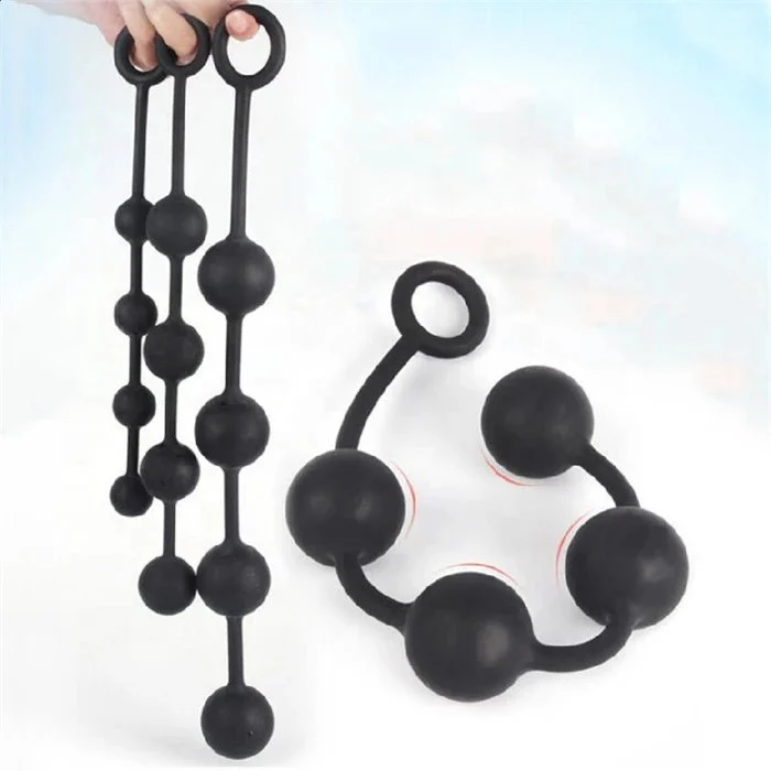 Silicone Anal Beads and Plug for Men Adult Sex Products for Back Pleasure Anal Dilator