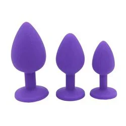 Sex Toys Stainless Steel With Jewel Anal Dilator Multi Size Anal Plug