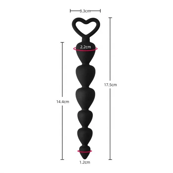 Silicone 6 Bead Anal Plug Metal Anal Sex Toys for Couples