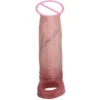 Reusable Realistic Silicone Penis Sleeve Cock Sleeve Extender Penis Ring 6.9 Inch Ultra-Soft Pennis Extender for Couples Sex Toy