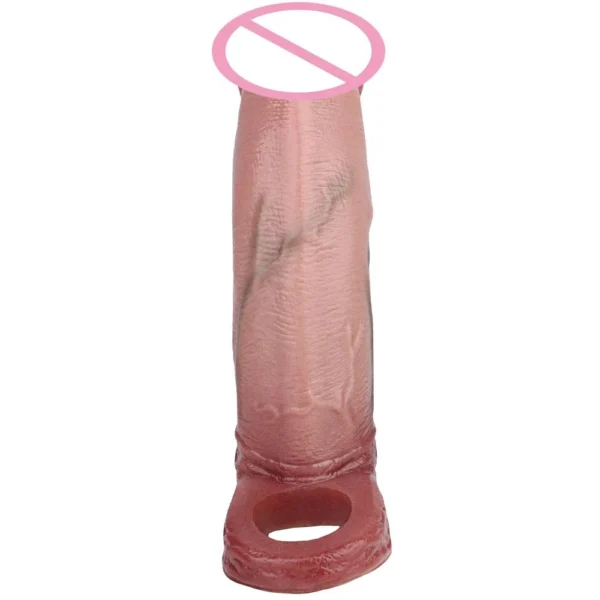 Reusable Realistic Silicone Penis Sleeve Cock Sleeve Extender Penis Ring 6.9 Inch Ultra-Soft Pennis Extender for Couples Sex Toy