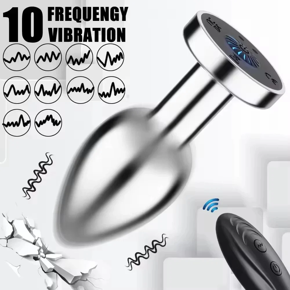 Remote Controlled Vibrating Anal Plug Prostate Stimulation Large Sized Anal Sex Toy Male Female Anal Plug Vibrator
